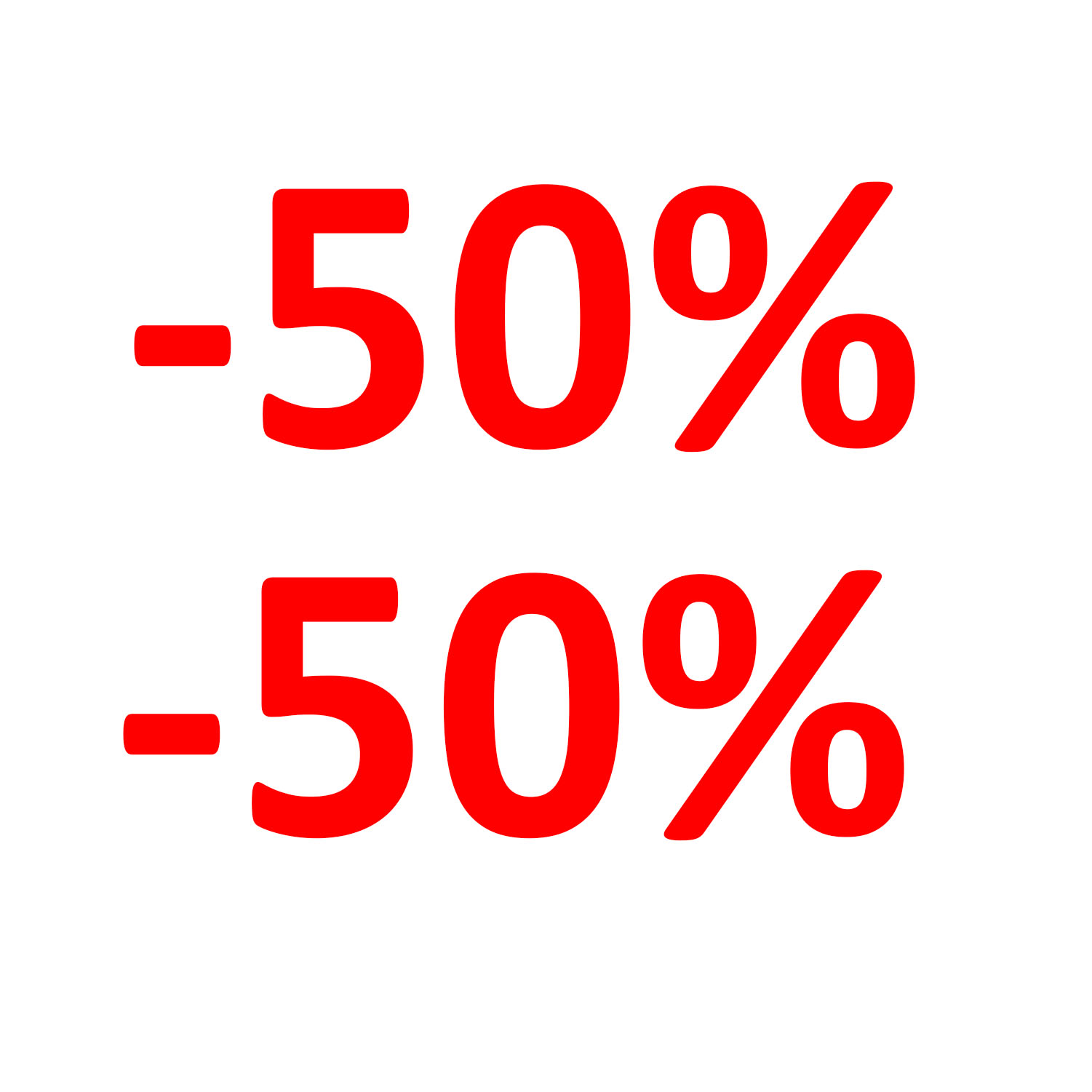 Aufkleber Einzelhandel - 50 %