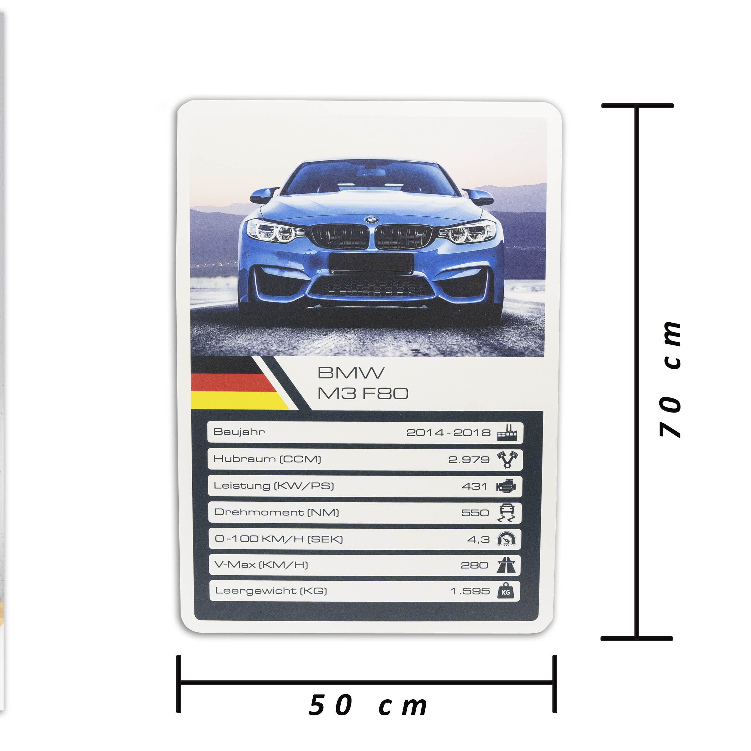 Autokarte Quartettkarte Car card für AUTOLIEBHABER Oldtimer Rennauto Porsche BMW VW etc.