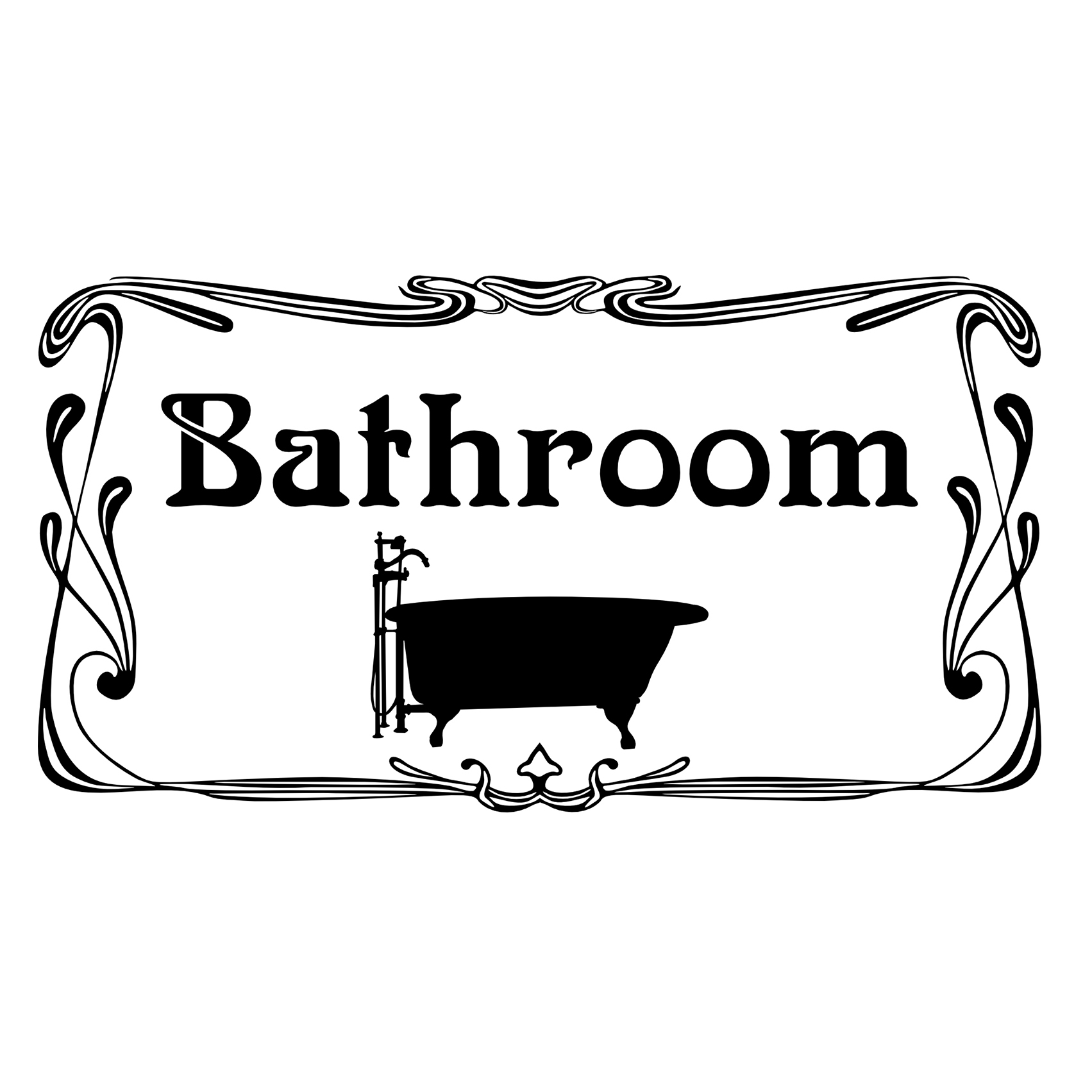 Aufkleber Türaufkleber WC Bad Bathroom Badezimmer Wanne Fun Sticker in Schwarz oder Wunschfarbe
