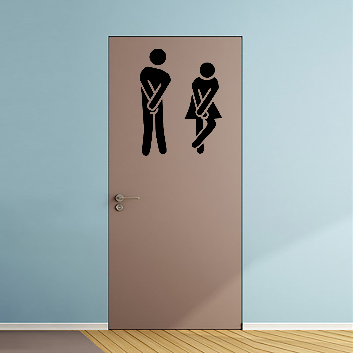 Aufkleber Türaufkleber Bad WC DRINGEND Mann Frau Toilette Fun Sticker in Schwarz oder Wunschfarbe