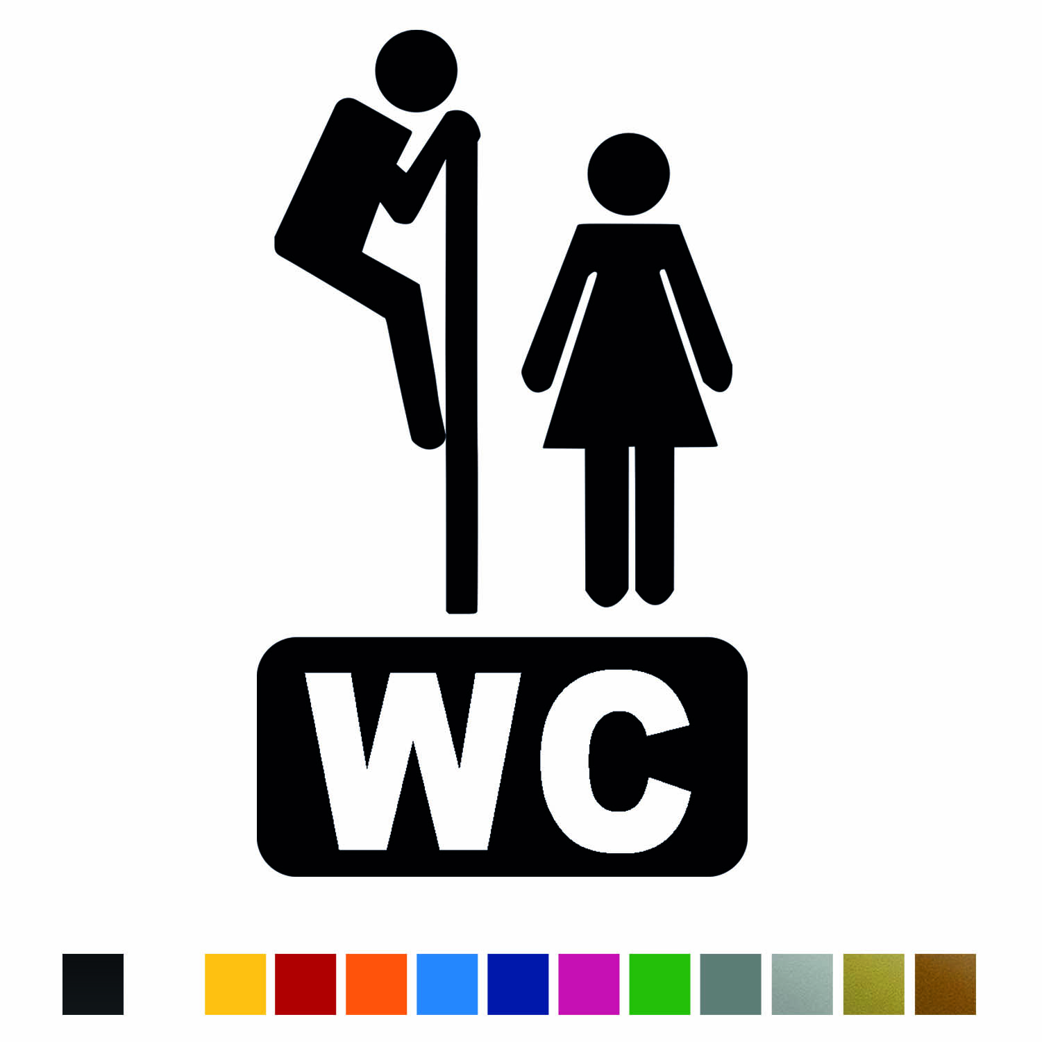 Aufkleber Türaufkleber WC SPION Mann Frau Toilette Fun Sticker in Schwarz oder Wunschfarbe