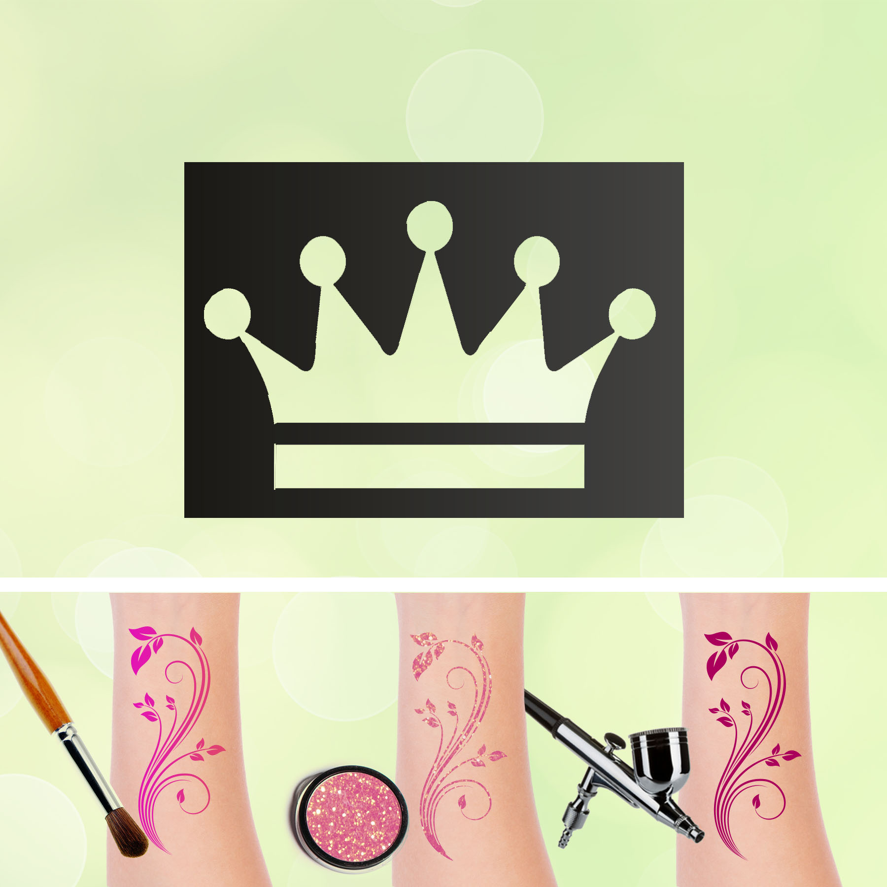 Tattoo Schablonen Krone Selbstklebend Kinderschminken Airbrush