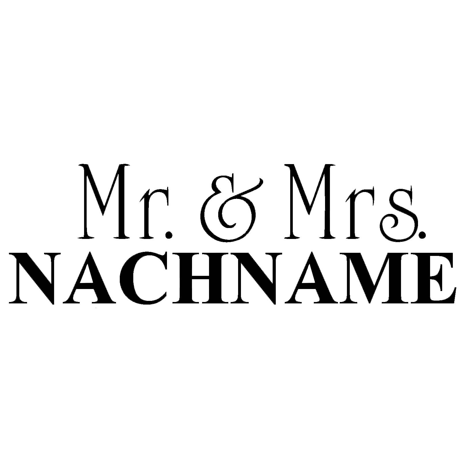 Aufkleber Hochzeit Auto Mr. & Mrs. mit Nachnamen für Autotür