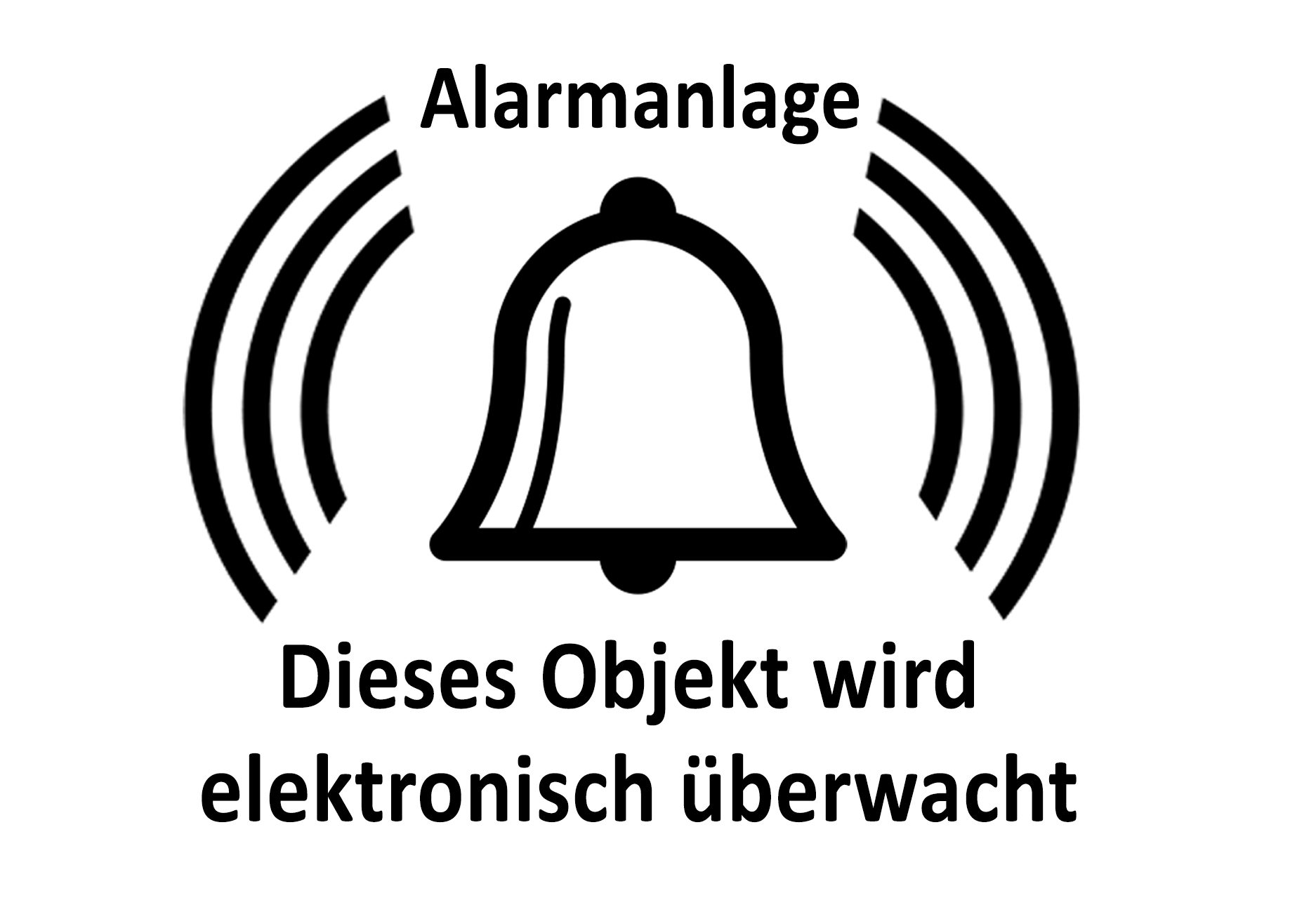 Alarmanlage Aufkleber Glocke Alarmglocke Hinweisschild Alarm Büro Türaufkleber Fensteraufkleber