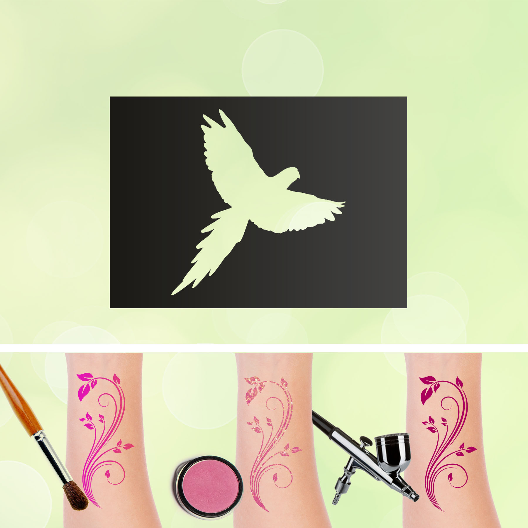 Tattoo Schablonen Vogel Selbstklebend Kinderschminken Airbrush