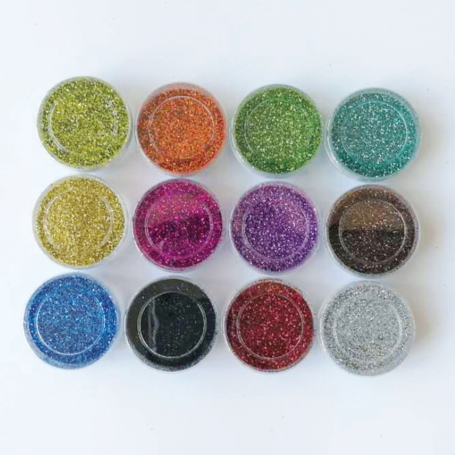 Glitzer Glitzerpulver Glitzer-Staub Glitter für Glitzer Tattoo´s Nail Set 12 Farben