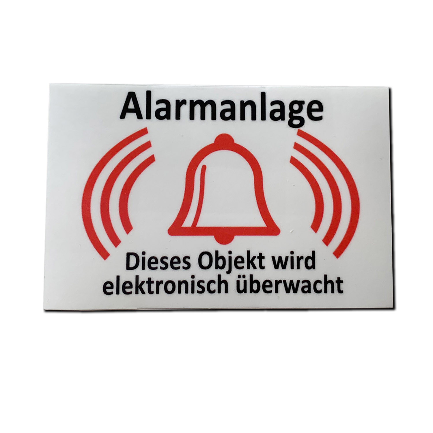 Alarmanlage Aufkleber Glocke Alarmglocke Hinweisschild Alarm Büro Türaufkleber Fensteraufkleber Farbe Rot-Weiß Größe 1 Stk