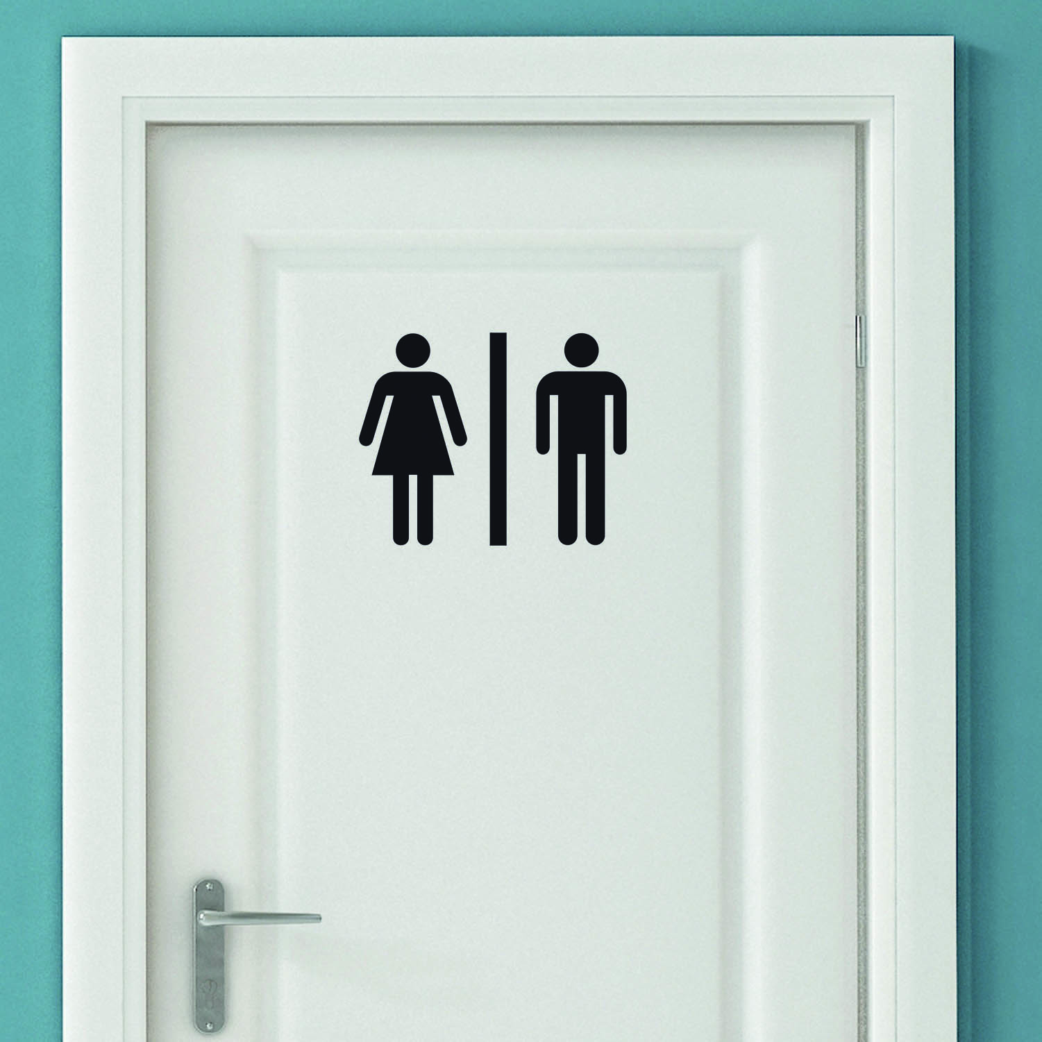 Aufkleber Türaufkleber Bad - WC Classic Mann Frau Toilette Fun Sticker Schwarz oder Wunschfarbe