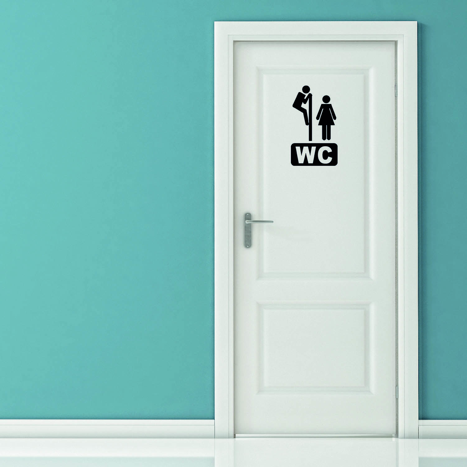 Aufkleber Türaufkleber WC SPION Mann Frau Toilette Fun Sticker in Schwarz oder Wunschfarbe