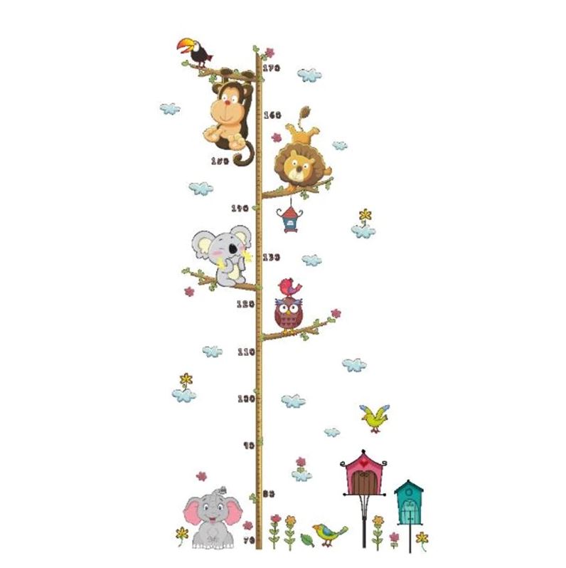Wandtattoo Kinderzimmer - Messlatte Maßstab Tiere 70 -170 cm