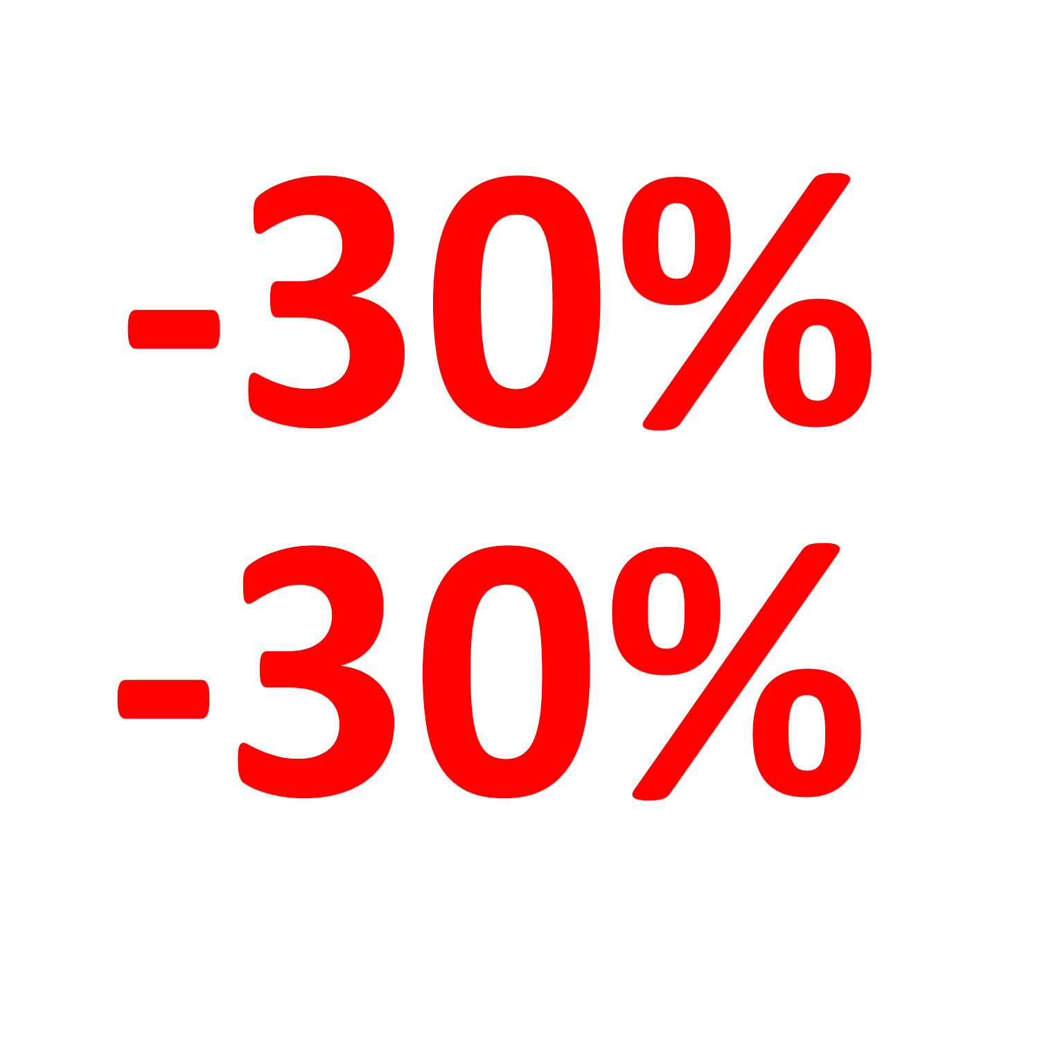 Aufkleber Einzelhandel - 30 %
